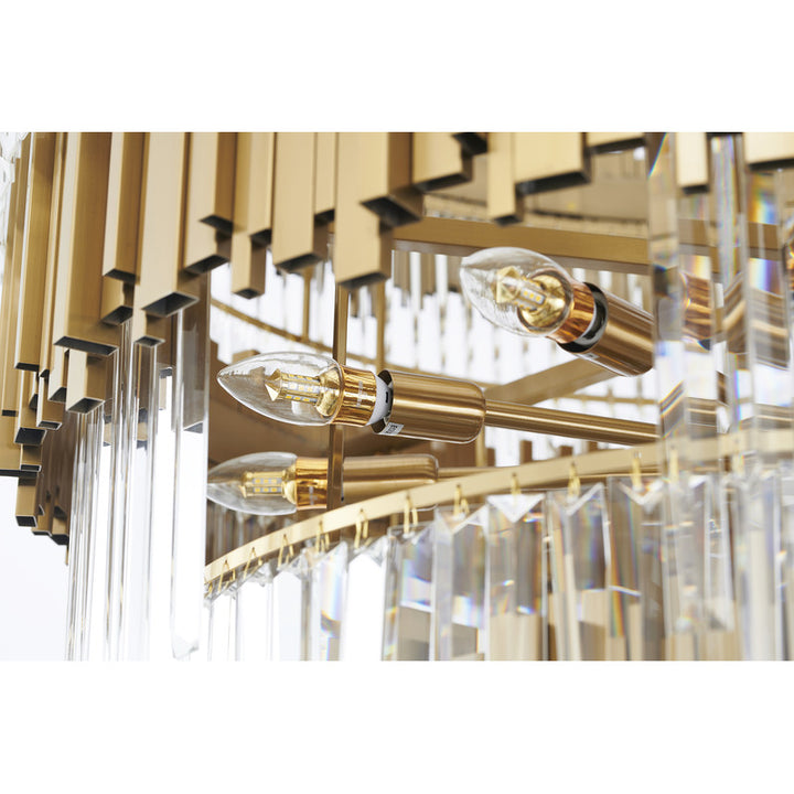 Five Tier Frame Chandelier with Clear Hanging Crystals (MU66) by Bethel - view 35