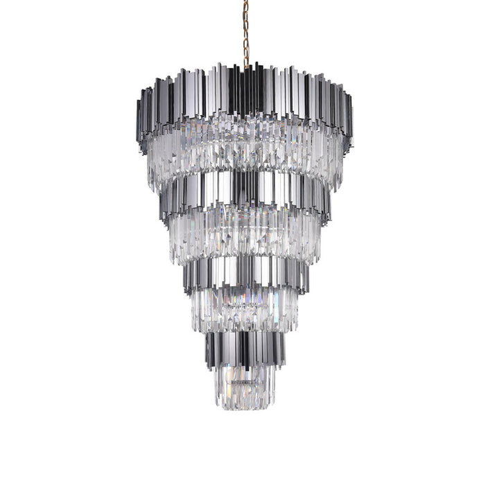Five Tier Frame Chandelier with Clear Hanging Crystals (MU66) by Bethel - view 2