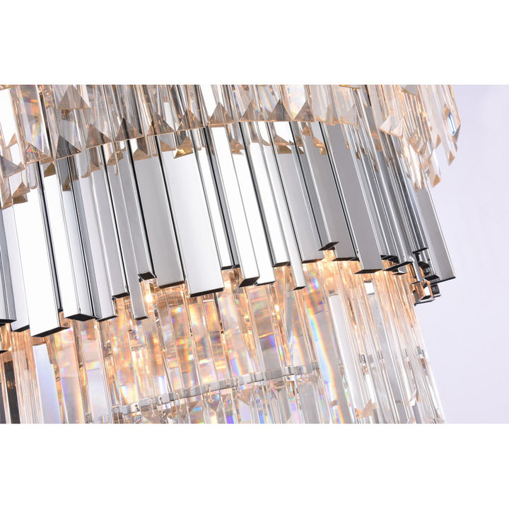 Five Tier Frame Chandelier with Clear Hanging Crystals (MU66) by Bethel - view 3