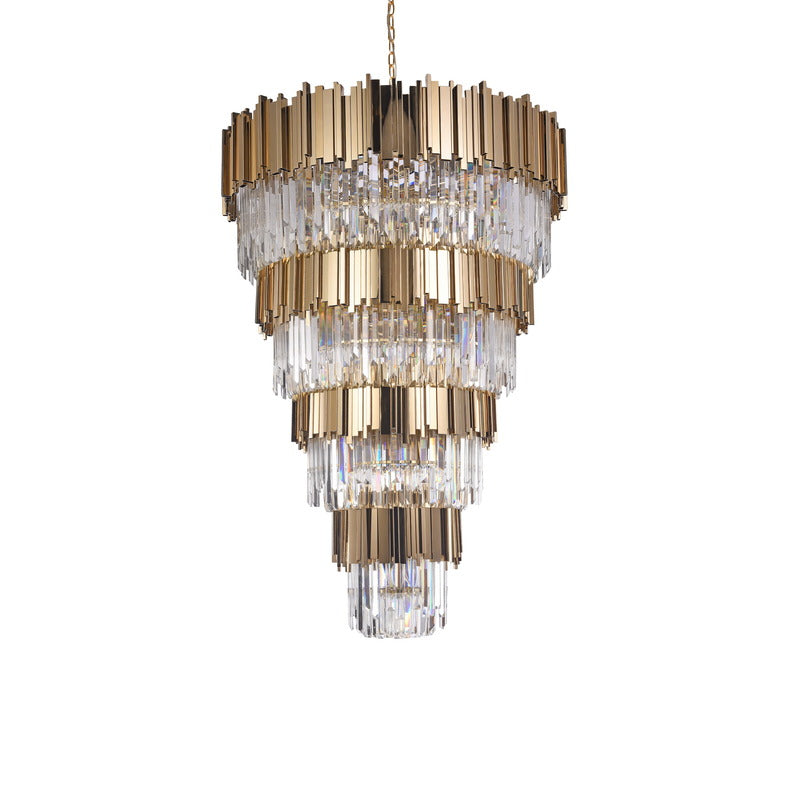 Five Tier Frame Chandelier with Clear Hanging Crystals (MU66) by Bethel - view 8