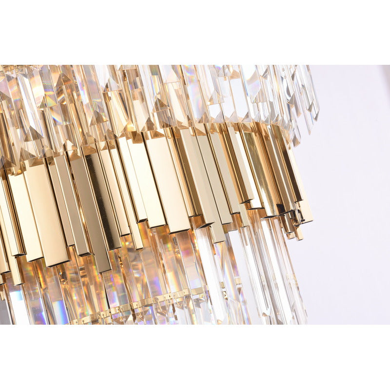 Five Tier Frame Chandelier with Clear Hanging Crystals (MU66) by Bethel - view 9