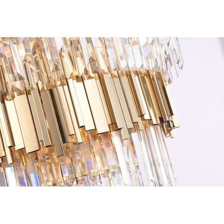 Five Tier Frame Chandelier with Clear Hanging Crystals (MU66) by Bethel - view 9