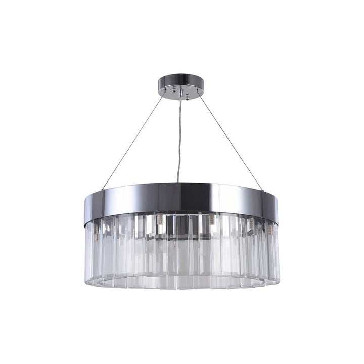 Frame Round Chandelier with Clear Crystal Hanging Drops by Bethel - view 2
