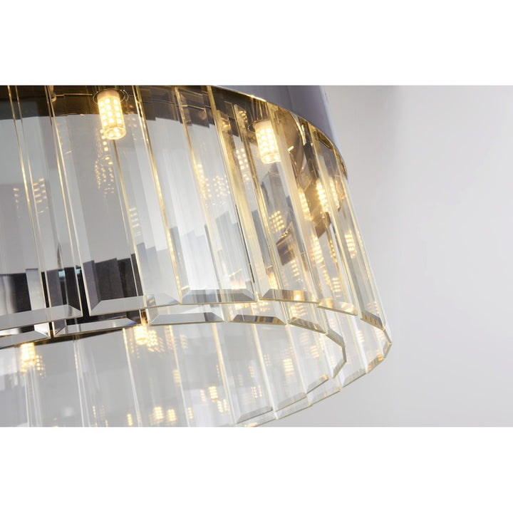 Frame Round Chandelier with Clear Crystal Hanging Drops by Bethel - view 3