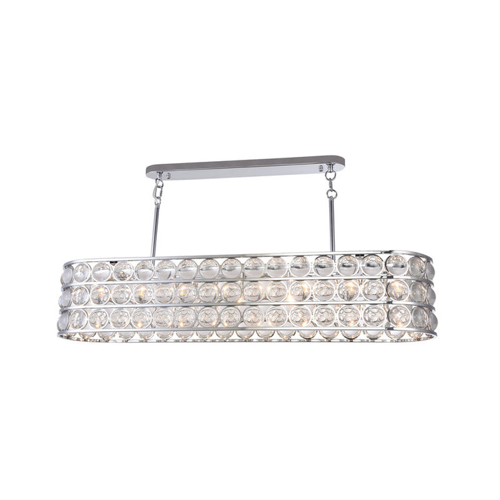 Frame Chandelier with Clear Glass Magnifying Accents in Chrome by Bethel