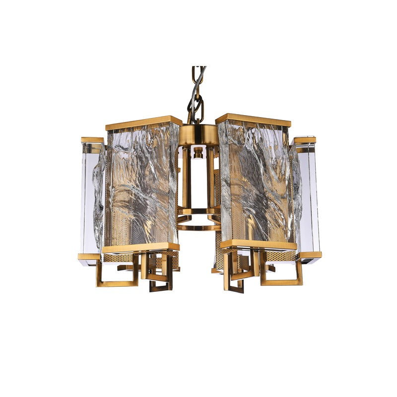 Frame Chandelier with Clear Distorted Crystal Plaques by Bethel - view 2