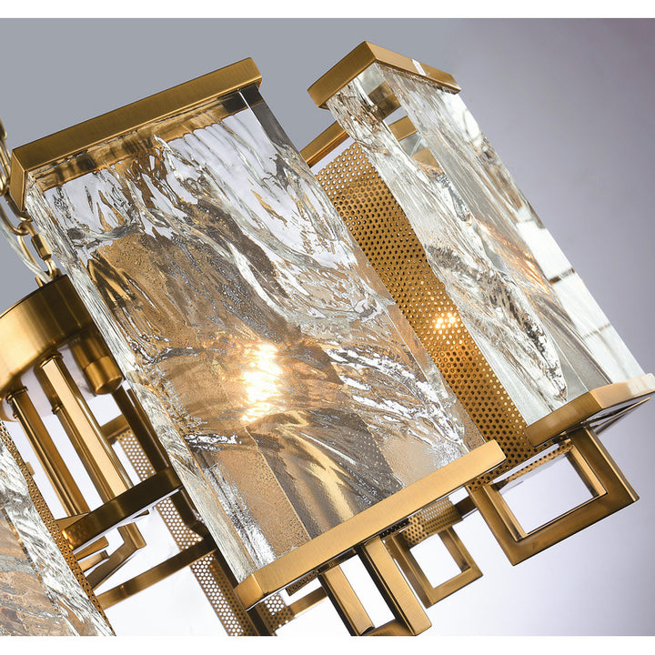 Frame Chandelier with Clear Distorted Crystal Plaques by Bethel - view 4