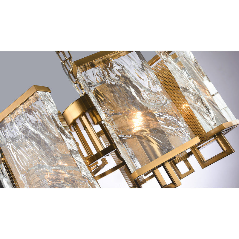 Frame Chandelier with Clear Distorted Crystal Plaques by Bethel - view 5