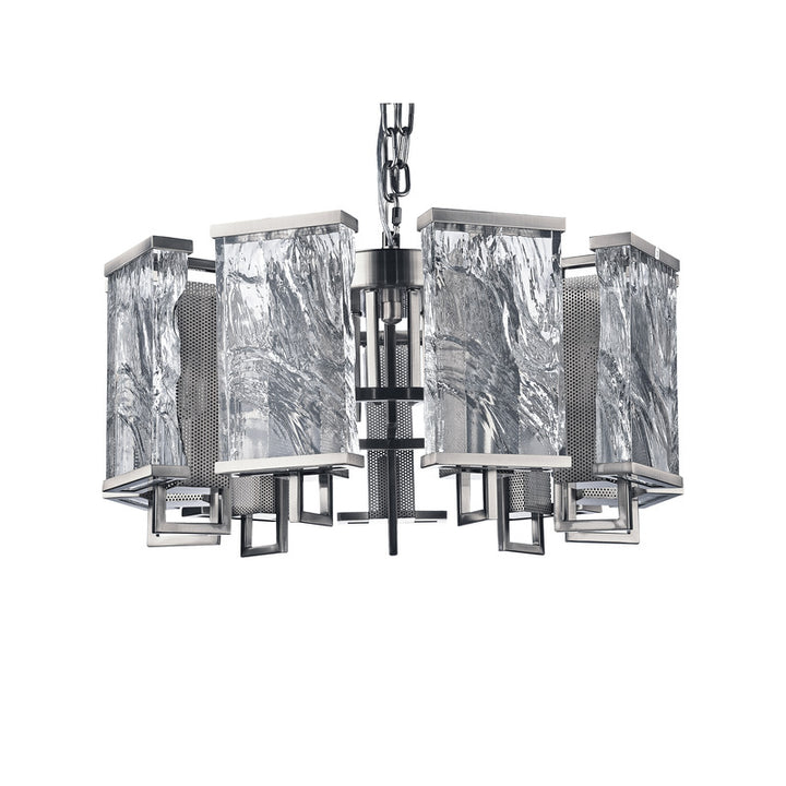 Frame Chandelier with Clear Distorted Crystal Plaques by Bethel - view 23