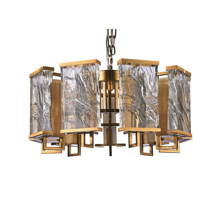 Frame Chandelier with Clear Distorted Crystal Plaques by Bethel - view 16