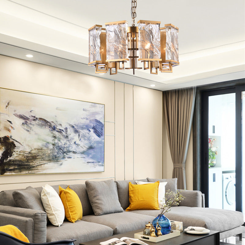 Frame Chandelier with Clear Distorted Crystal Plaques by Bethel - view 19