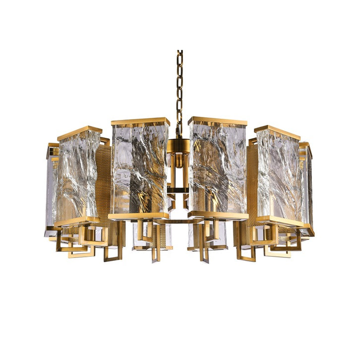 Frame Chandelier with Clear Distorted Crystal Plaques by Bethel - view 28