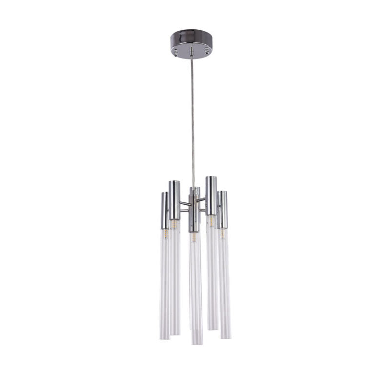 Frame Single Pendant Light with Clear Glass Tubes by Bethel - view 2