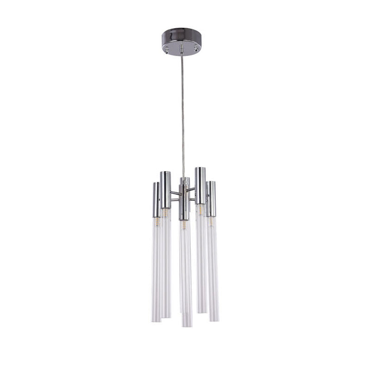 Frame Single Pendant Light with Clear Glass Tubes by Bethel - view 2