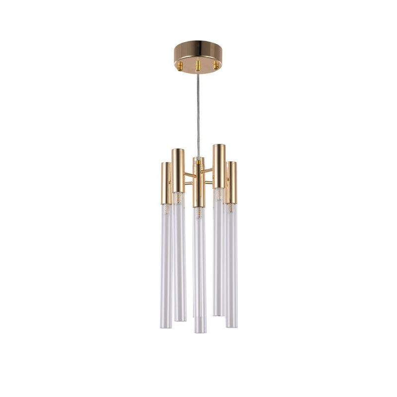 Frame Single Pendant Light with Clear Glass Tubes by Bethel - view 7