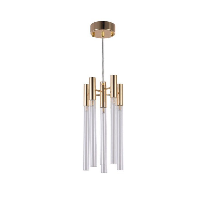 Frame Single Pendant Light with Clear Glass Tubes by Bethel - view 7