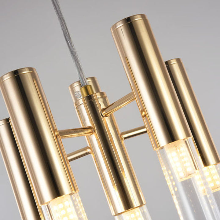 Frame Single Pendant Light with Clear Glass Tubes by Bethel - view 8