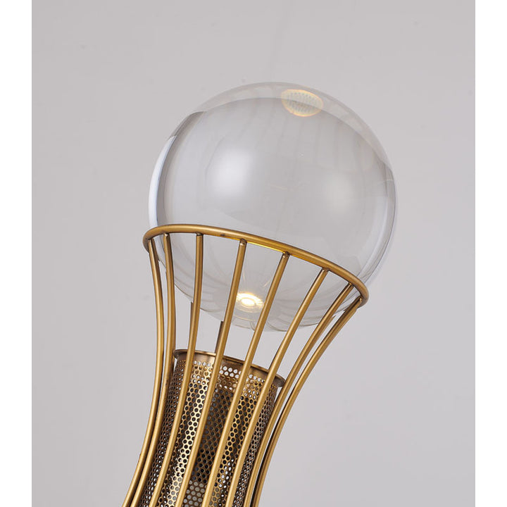 Metal Frame Table Lamp with Clear Crystal Ball by Bethel - view 3