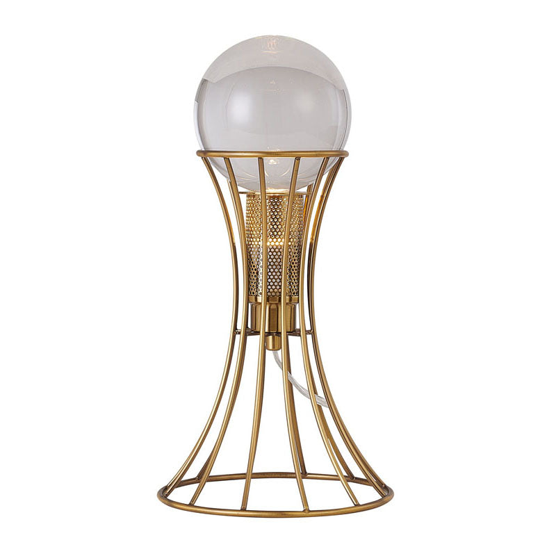 Metal Frame Table Lamp with Clear Crystal Ball, 8.6", by Bethel