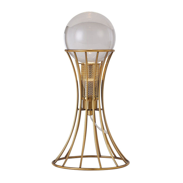 Metal Frame Table Lamp with Clear Crystal Ball, 8.6", by Bethel