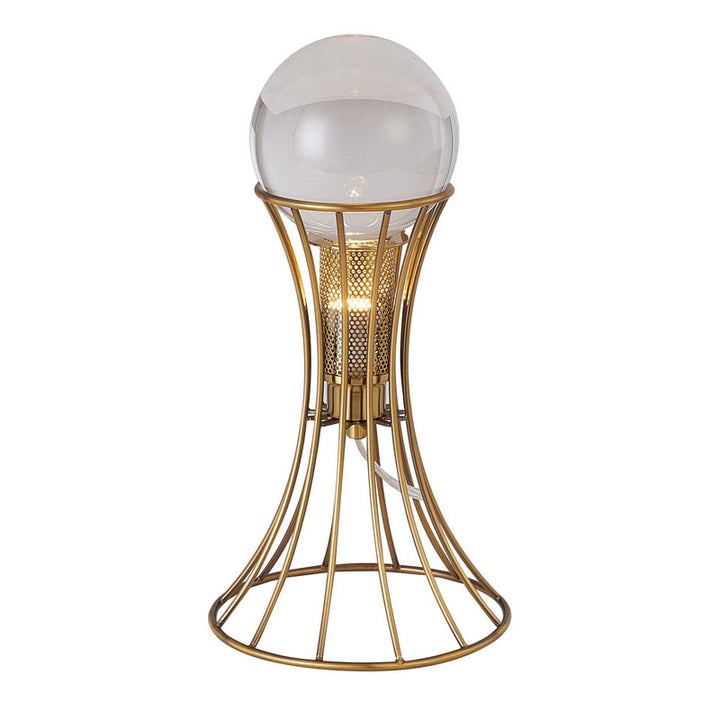 Metal Frame Table Lamp with Clear Crystal Ball by Bethel - view 12