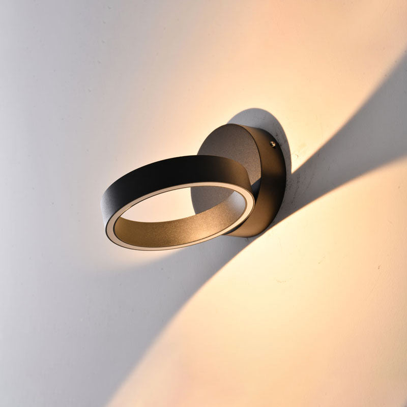 Sand Black Frame LED Wall Sconce with Ring Head by Bethel - view 5