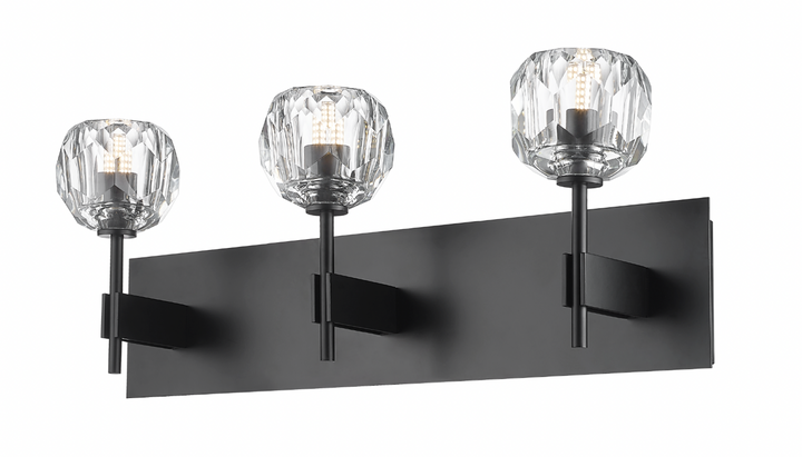 Hestia - Multiple Light Vanity with Crystal Glass in Matte Black by Moderno Lighting