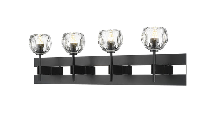 Hestia - Multiple Light Vanity with Crystal Glass in Matte Black & Polished Chrome by Moderno Lighting