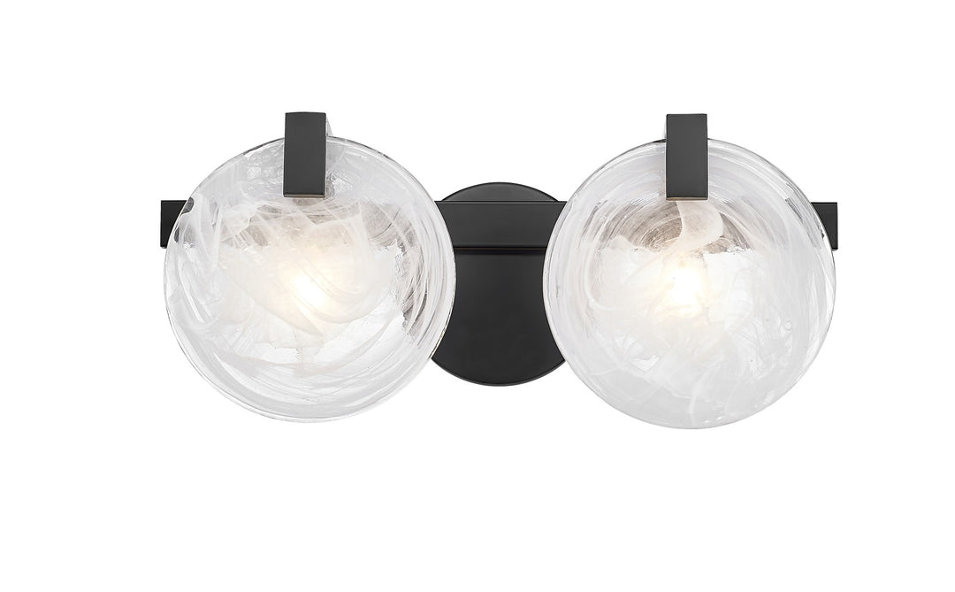 Austin - Multiple Light Vanity with Alabaster or Seeded Glass in Matte Black by Moderno Lighting