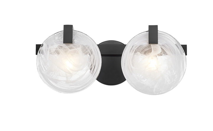 Austin - Multiple Light Vanity with Alabaster or Seeded Glass in Matte Black by Moderno Lighting