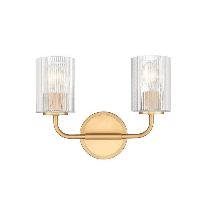 Dragos Multiple Light Vanity with Reeded Clear Glass - Aged Brass