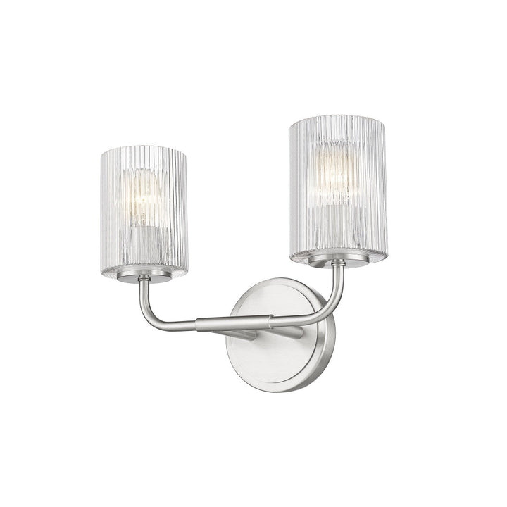 Dragos Multiple Light Vanity with Reeded Clear Glass - Brushed Nickel
