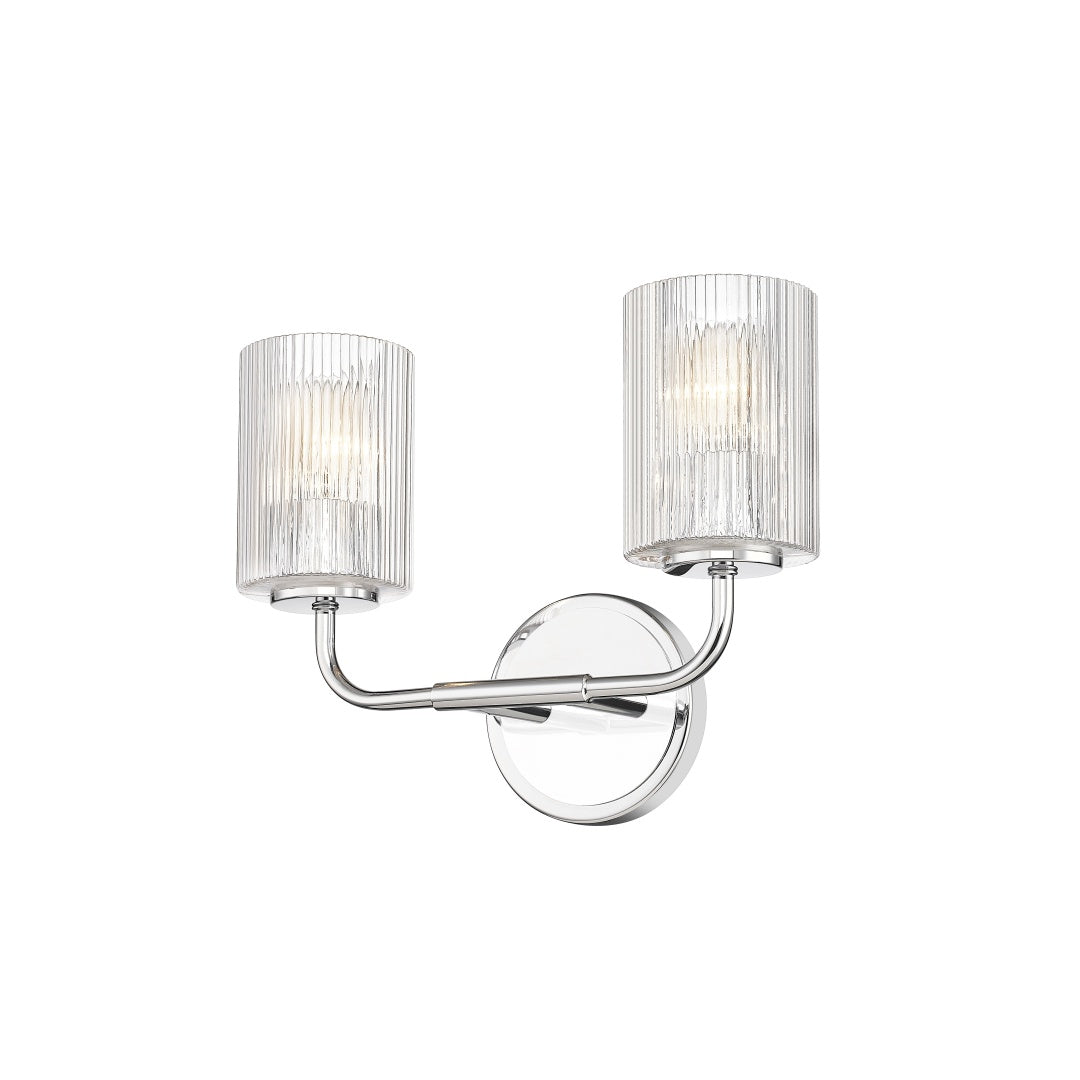 Dragos Multiple Light Vanity with Reeded Clear Glass - Polished Chrome