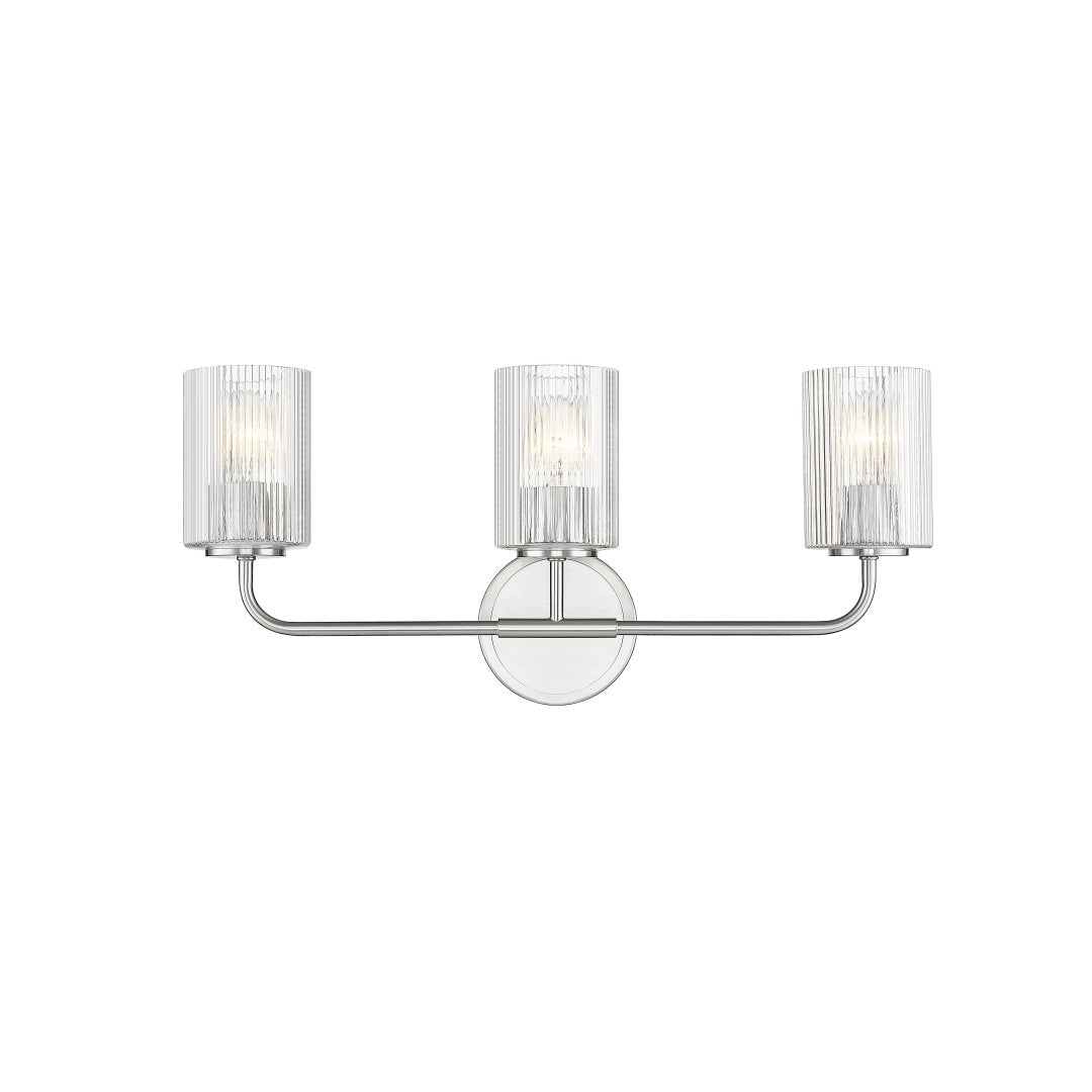 Dragos Multiple Light Vanity with Reeded Clear Glass - Brushed Nickel