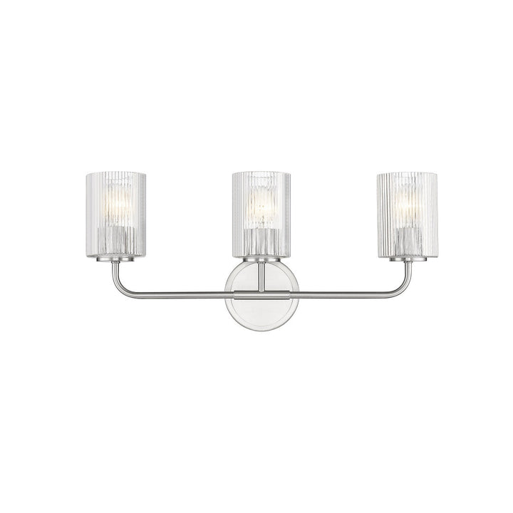 Dragos Multiple Light Vanity with Reeded Clear Glass - Brushed Nickel