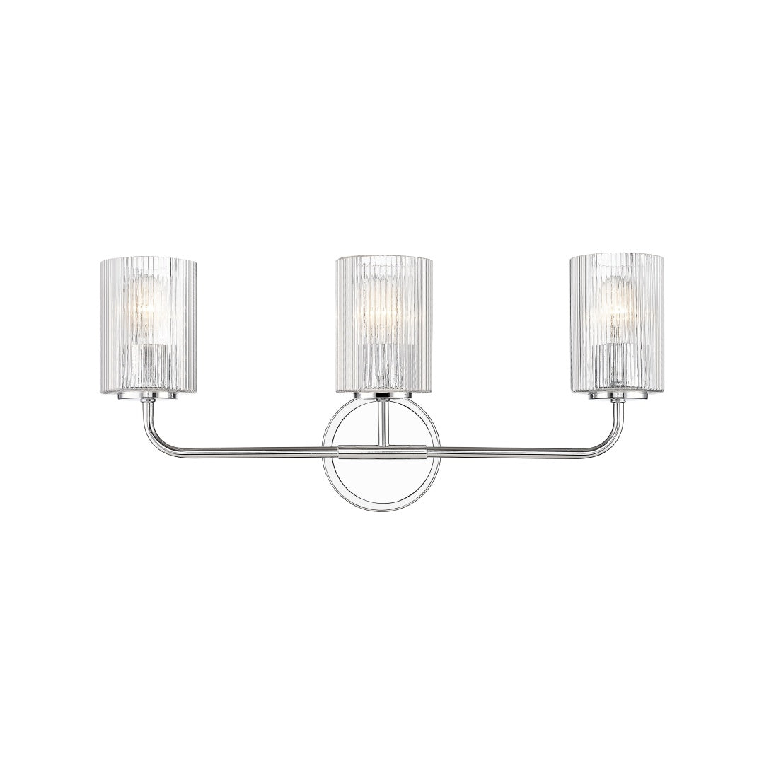 Dragos Multiple Light Vanity with Reeded Clear Glass - Polished Chrome