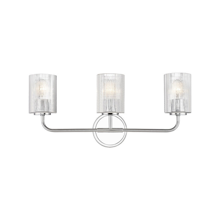 Dragos Multiple Light Vanity with Reeded Clear Glass - Polished Chrome
