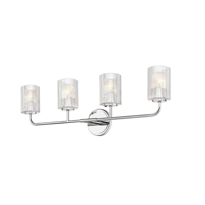 Dragos Multiple Light Vanity with Reeded Clear Glass - Polished Chrome
