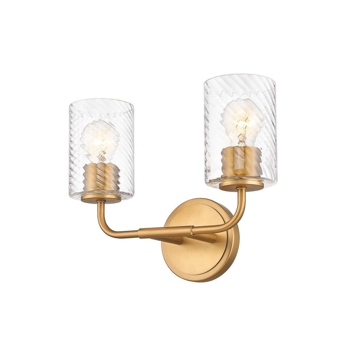 Nonni Multiple Light Vanity with Swirl Clear Glass - Aged Brass