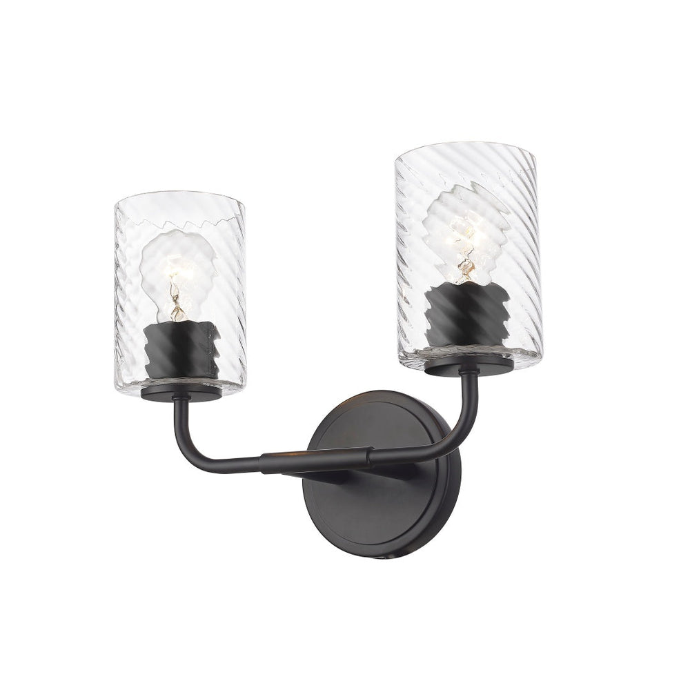 Nonni Multiple Light Vanity with Swirl Clear Glass - Matte Black