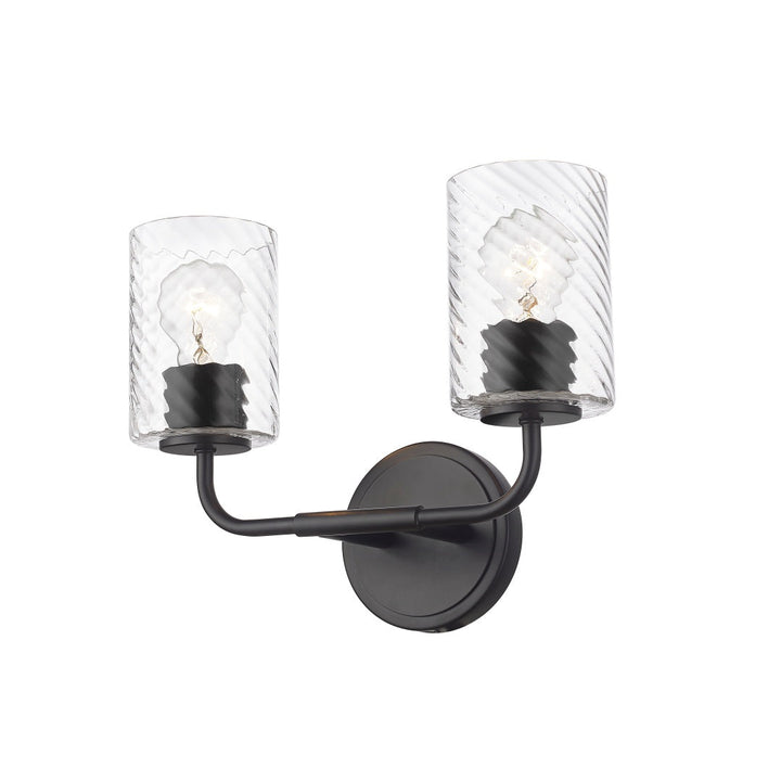 Nonni Multiple Light Vanity with Swirl Clear Glass - Matte Black