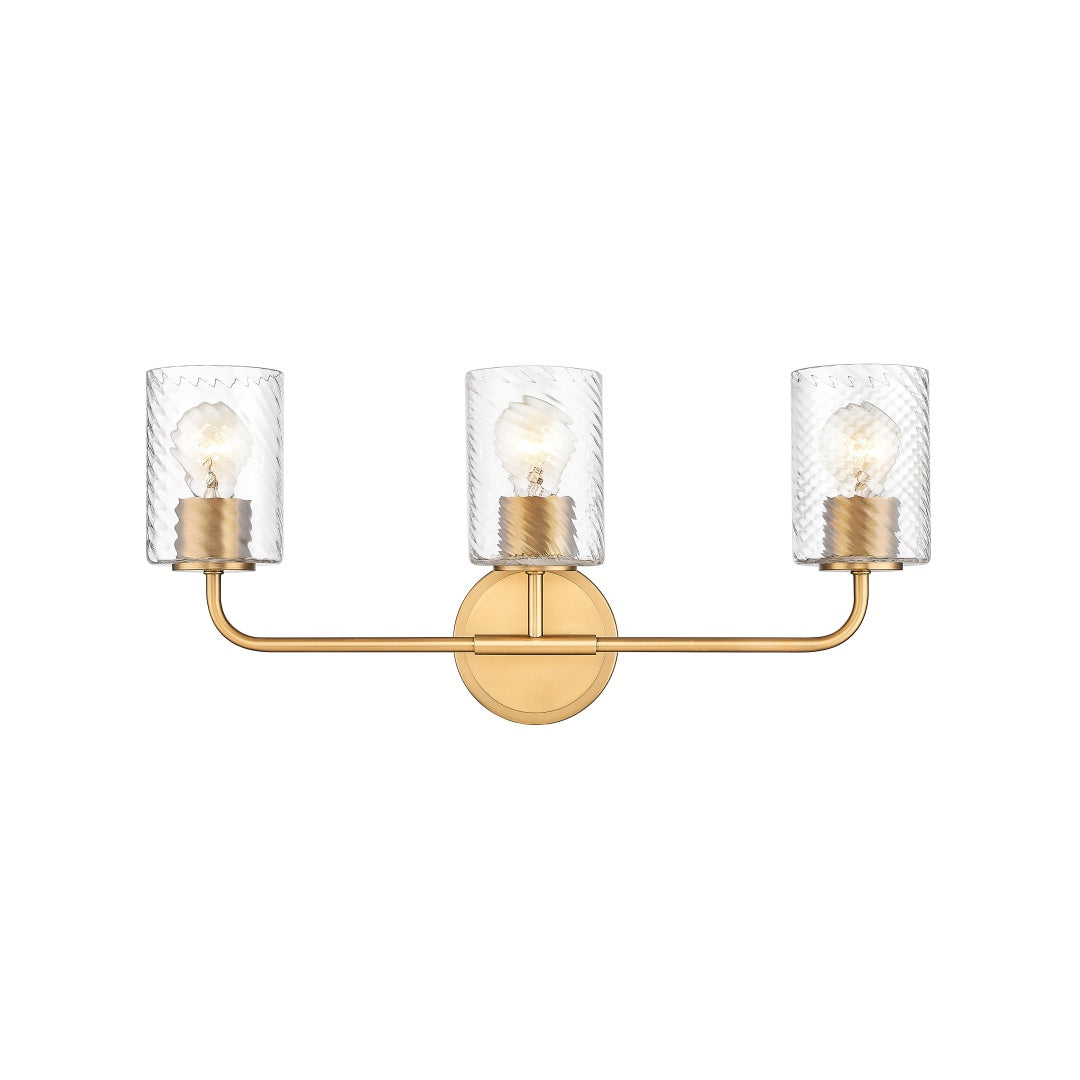 Nonni Multiple Light Vanity with Swirl Clear Glass - Aged Brass