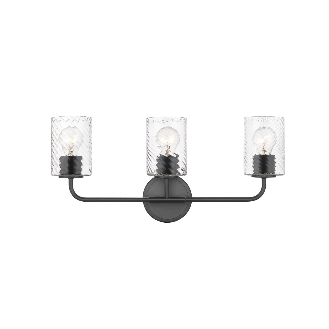 Nonni Multiple Light Vanity with Swirl Clear Glass - Matte Black