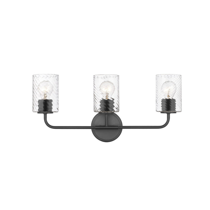 Nonni Multiple Light Vanity with Swirl Clear Glass - Matte Black