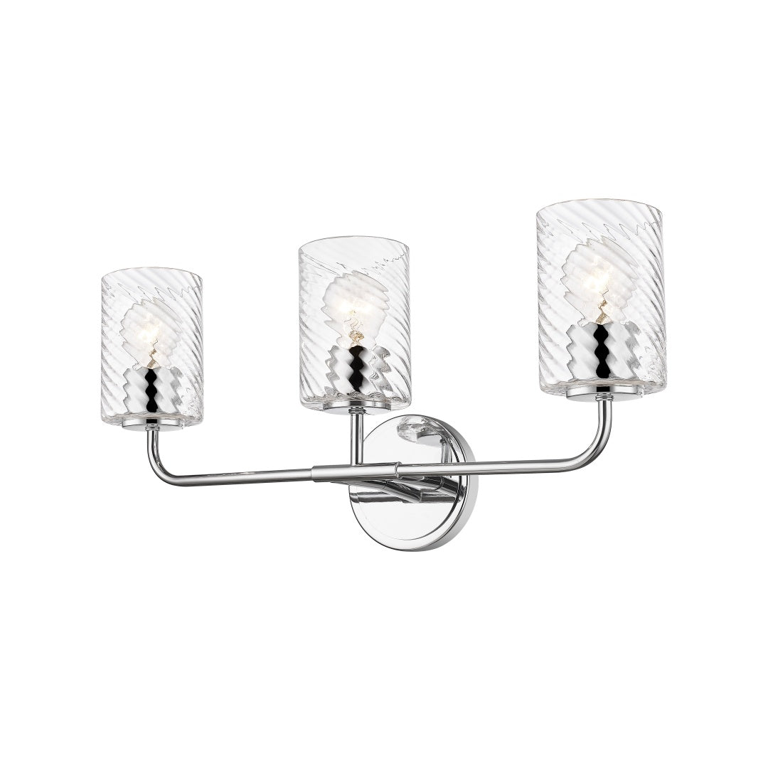 Nonni Multiple Light Vanity with Swirl Clear Glass - Polished Chrome
