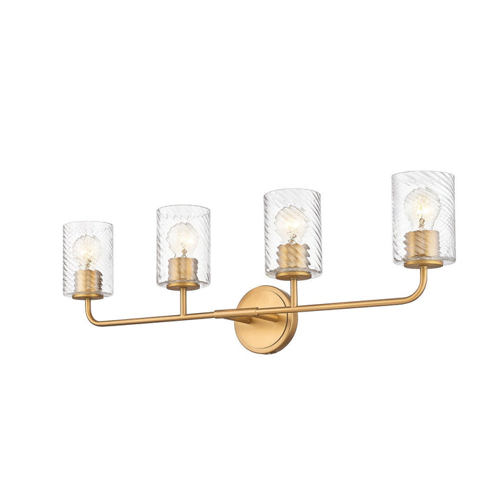 Nonni Multiple Light Vanity with Swirl Clear Glass - Aged Brass
