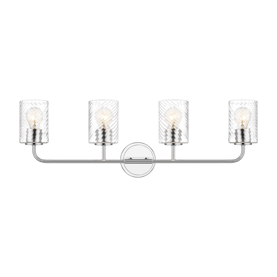 Nonni Multiple Light Vanity with Swirl Clear Glass - Polished Chrome