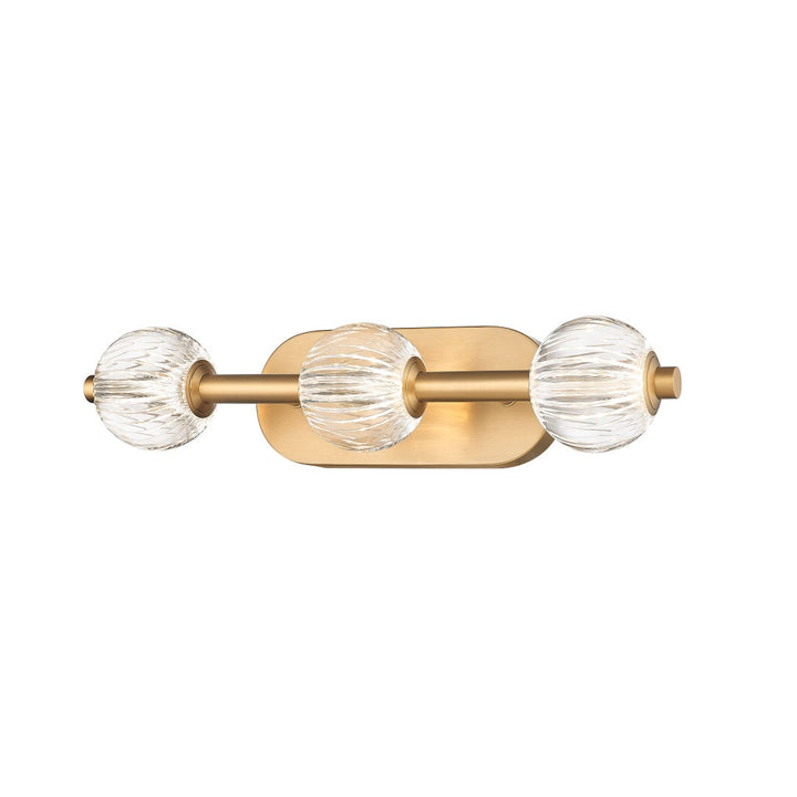 Beck LED Vanity with Clear Acrylic Glass - Aged Brass