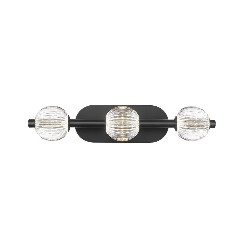 Beck LED Vanity with Clear Acrylic Glass - Matte Black