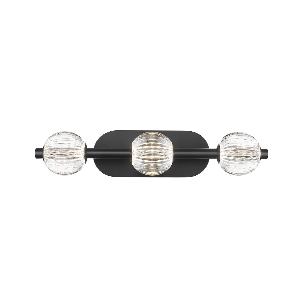 Beck LED Vanity with Clear Acrylic Glass - Matte Black